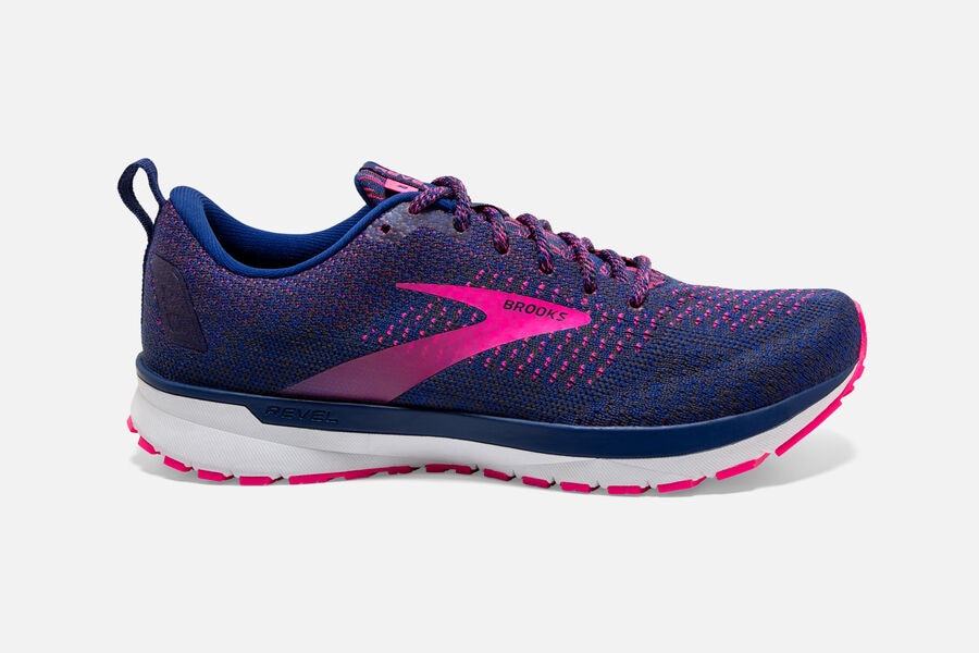 Brooks Israel Revel 4 Road Running Shoes Womens - Blue/Pink - OKI-173690